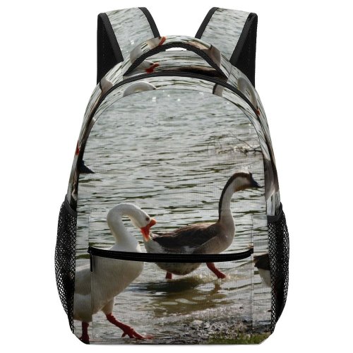 yanfind Children's Backpack Ducks Birds Companionship Lake Geese Bird Duck Vertebrate Goose Swans Beak Waterfowl Preschool Nursery Travel Bag