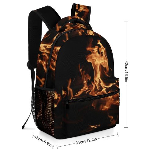 yanfind Children's Backpack Hearth Pyro Creative Warm Fire Abstract Light Fireplace Calm Flame Preschool Nursery Travel Bag