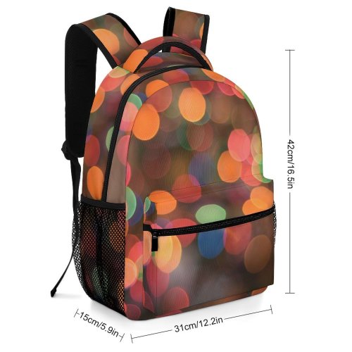 yanfind Children's Backpack Festive Design Shining Branch Ball Lights Illuminated Season Colorful Ornaments Preschool Nursery Travel Bag