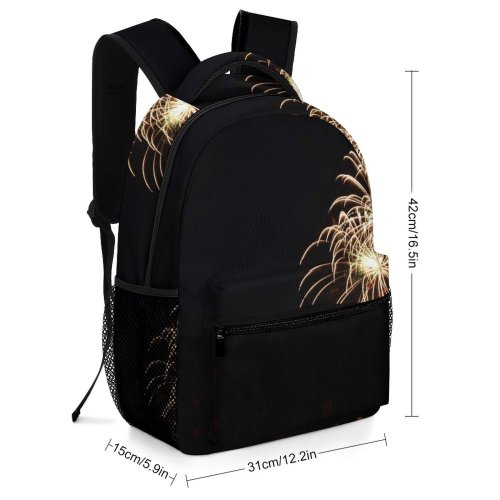 yanfind Children's Backpack Fireworks Firecrackers Flares Pyrotechnics Lighting Effects Sosnowiec Days Night Midnight Darkness Diwali Preschool Nursery Travel Bag