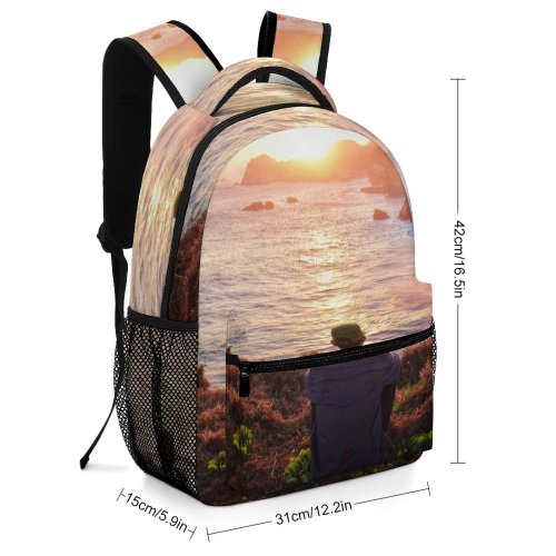 yanfind Children's Backpack Amazing Golden Rural Vacation Scenery Sunlight Sunset Grass Adventure Landscape Travel Preschool Nursery Travel Bag