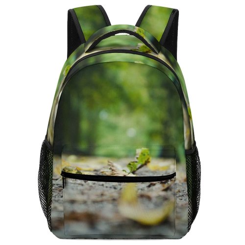 yanfind Children's Backpack  Focus Park Forest Landscape Light Macro Cement Outdoors Dried Leaves Art Preschool Nursery Travel Bag