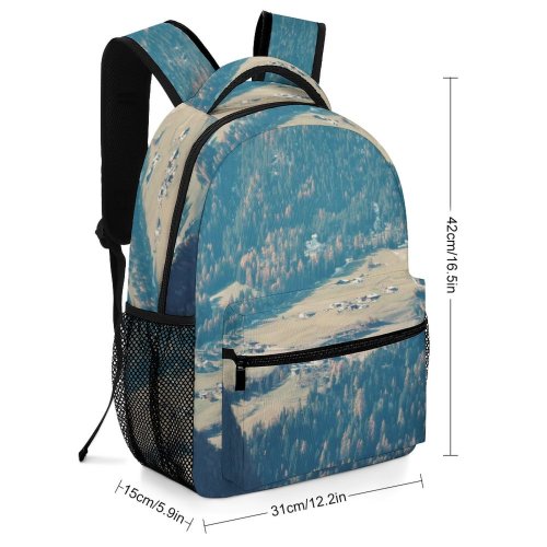 yanfind Children's Backpack Landscape Abies Pine Plant Creative Farming Pictures Outdoors Farmer Snow Tree Preschool Nursery Travel Bag