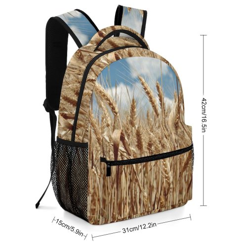 yanfind Children's Backpack Field Agricolture Plant Spring Grain Malt Rye Dinkel Wheat Cereal Germ Khorasan Preschool Nursery Travel Bag