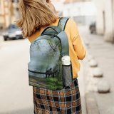 yanfind Children's Backpack Fisherman Danube River Fishing Fish Natural Landscape Tree Bank Vegetation Watercourse Resources Preschool Nursery Travel Bag