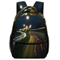 yanfind Children's Backpack Fast Streaks Expressway Road Light Exposure Lights Night Highway Preschool Nursery Travel Bag