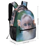 yanfind Children's Backpack  Focus Monkey Park Primate Wild Little Daylight Baby  Wildlife Portrait Preschool Nursery Travel Bag