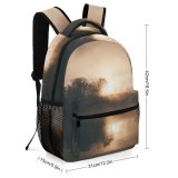 yanfind Children's Backpack Fog Outdoors Mist Sunrise Light Sky  Adventure Reflection Lake Tree River Preschool Nursery Travel Bag