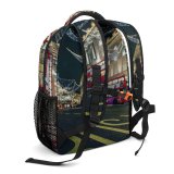 yanfind Children's Backpack Festive Festival Tourist Bus Street Tourism City Illuminated Lights Holidays Preschool Nursery Travel Bag