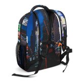 yanfind Children's Backpack Billboard Street City Illuminated Lights Downtown Traffic Evening Buildings  Urban Architecture Preschool Nursery Travel Bag
