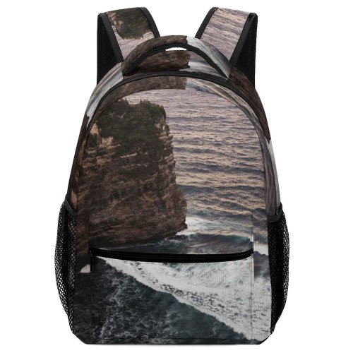 yanfind Children's Backpack Cliff Outdoors Ocean Bali Sea Promontory Sunset Oceanview Tropical  Saturated Preschool Nursery Travel Bag