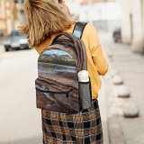 yanfind Children's Backpack Erosion Flowing Rocky Scenery Clouds Formation Mountains Daytime Mossy Cloudiness Peaceful Geological Preschool Nursery Travel Bag