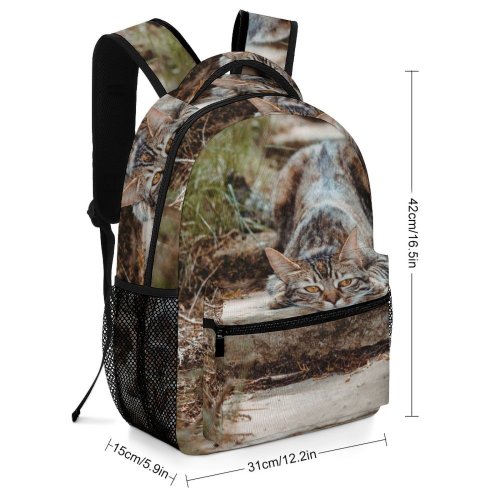 yanfind Children's Backpack Plant  Care Countryside Grass Kitty Pet  Friendship Peace Outdoors Leisure Preschool Nursery Travel Bag
