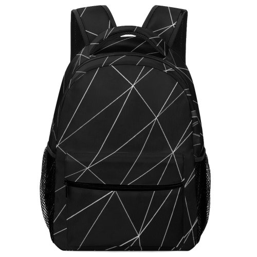 yanfind Children's Backpack Art Design Grayscale Triangles Shapes Patterns Digital Preschool Nursery Travel Bag