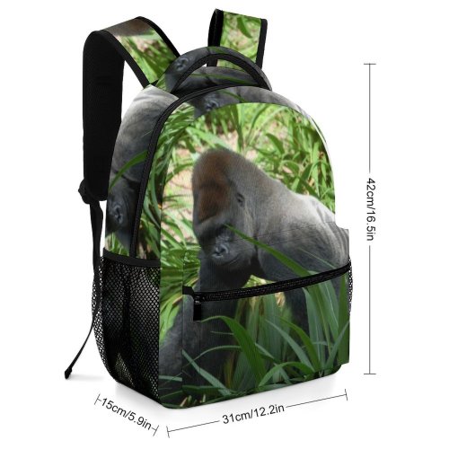 yanfind Children's Backpack Africa Wildlife Concept Mammals Portrait Powerful Primates Strength Strong Wild Preschool Nursery Travel Bag