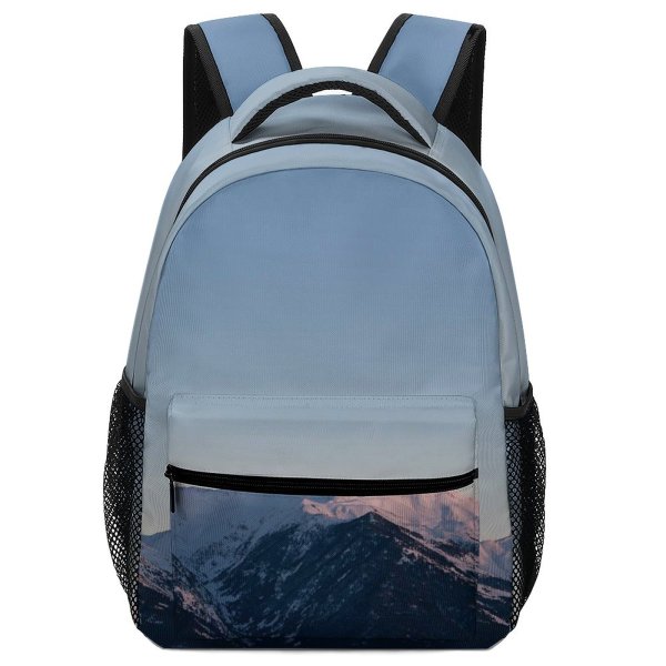 yanfind Children's Backpack Landscape Peak Sunrise Horizon Font Explore Pictures Winter Outdoors Grey Snow Preschool Nursery Travel Bag