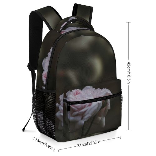 yanfind Children's Backpack Flower Plant  Flora Rose Grey Petal Bloom Carnation Dark Closeup Quiet Preschool Nursery Travel Bag