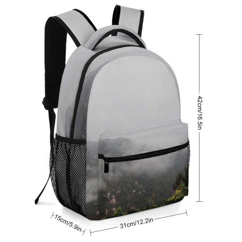 yanfind Children's Backpack Grey Fog Mist Desktop Outdoors  HQ Forest Tree Flora Ivy Plant Preschool Nursery Travel Bag