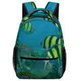 yanfind Children's Backpack Fish Sea Ocean Coral Reef Underwater Sealife Bananafish Marine Biology Organism Pomacanthidae Preschool Nursery Travel Bag