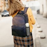 yanfind Children's Backpack Grass Dawn Landscape Mountains Fog Outdoors Trees Lights Houses Mist Clouds Range Preschool Nursery Travel Bag