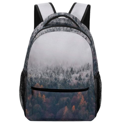 yanfind Children's Backpack Grey Outdoors Fog Abies Fir Plant Tree Ettenhausen Schleching Deutschland Snow Mist Preschool Nursery Travel Bag