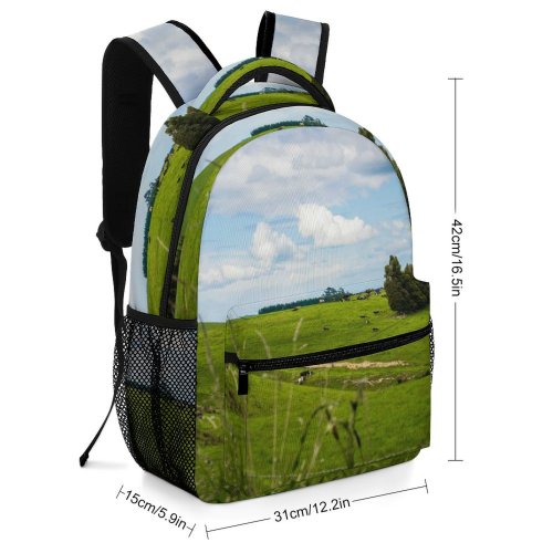 yanfind Children's Backpack Field Grassland Outdoors Farm Countryside Rural Meadow Pasture Ranch Grazing Farming Sky Preschool Nursery Travel Bag