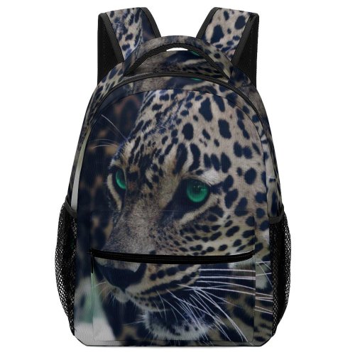yanfind Children's Backpack Leopard Big Eyes Dangerous Wild Outdoors Portrait Whiskers Hunter Wildlife Danger Preschool Nursery Travel Bag