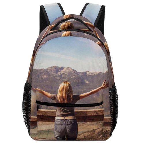 yanfind Children's Backpack Girl Blonde Clouds Hands Landscape Photoshoot Daylight Mountains Light Arms Preschool Nursery Travel Bag