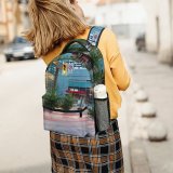 yanfind Children's Backpack  Street City Illuminated Lights Downtown Roadway Cityscape Fast Lamps Traffic Light Preschool Nursery Travel Bag
