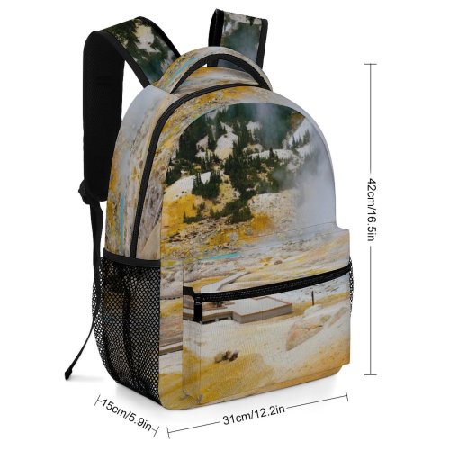 yanfind Children's Backpack Abies Eruption Geyser Tree  Lassen Domain Plant Fir Public National Preschool Nursery Travel Bag