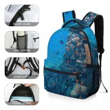 yanfind Children's Backpack Amazing Beautiful Saltwater Corals Fishes   Underwater Depth Aquatic Adventure Marine Preschool Nursery Travel Bag