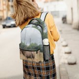 yanfind Children's Backpack Outdoors Landscape Deer Stag Buck Meadow Antlers Hayfield Grass Wild Wildlife Elk Preschool Nursery Travel Bag