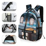 yanfind Children's Backpack  Focus Lamps Street Field Outdoors Dusk Lights Depth Preschool Nursery Travel Bag