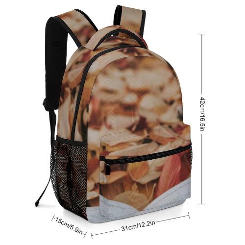 yanfind Children's Backpack Foliage Focus Dry Scenery Season Autumn Daylight Maple Pages Outdoors Scenic Preschool Nursery Travel Bag
