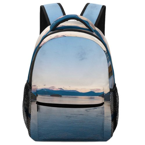 yanfind Children's Backpack Bay Vacation  Landscape Mountains Travel Leisure Island Sail Sunrise Boat Transportation Preschool Nursery Travel Bag