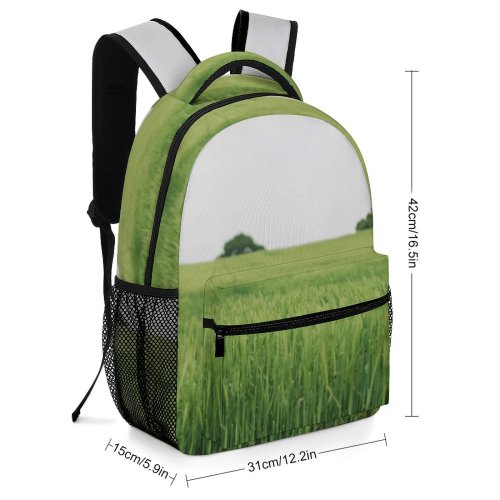 yanfind Children's Backpack Field Outdoors Grassland Vegetation Plant Grass Countryside Paddy Land Tree England Rural Preschool Nursery Travel Bag