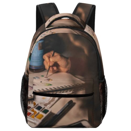 yanfind Children's Backpack  Artist Design Artistic Brush Hobby Illustrate Creativity Materials Colorful Notebook Watercolor Preschool Nursery Travel Bag