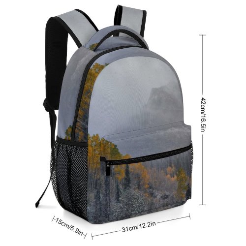 yanfind Children's Backpack Conifer Flora Plant Tree Piney Lake United States Larch Snow Vail Leaves Preschool Nursery Travel Bag