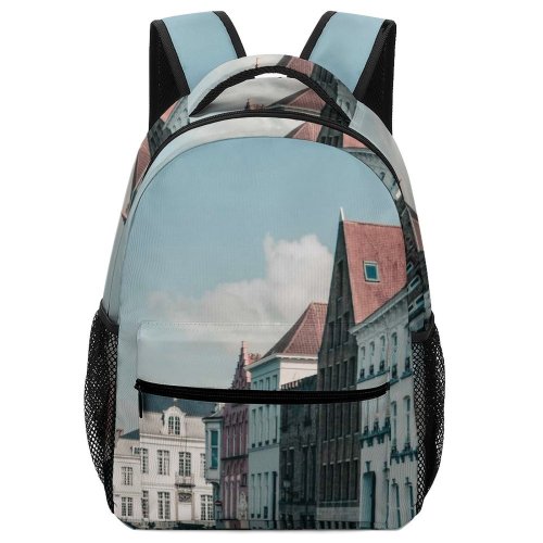 yanfind Children's Backpack Building Bruges Belgium   Grey Street City Spring Buildings Boat Sunlight Preschool Nursery Travel Bag