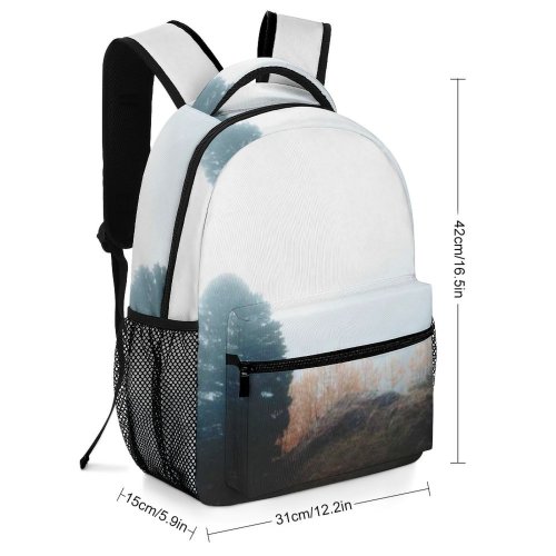 yanfind Children's Backpack Fog Tree Switzerland Zermatt Mist Sky Landscape  Plants Grass Atmoshphere Hike Preschool Nursery Travel Bag