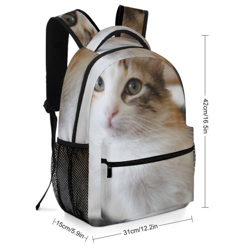 yanfind Children's Backpack Funny Curiosity Sit Little Young  Kitten Whisker Downy Fur Portrait Preschool Nursery Travel Bag