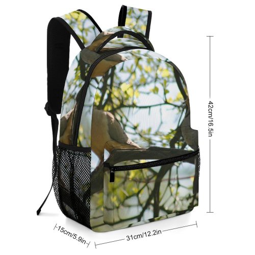 yanfind Children's Backpack Bird Tree Leaves Couple Pair Mate Columbidae Pigeon Spring Branch Beak Preschool Nursery Travel Bag