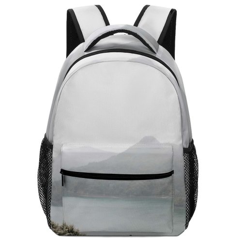 yanfind Children's Backpack Grey Outdoors Landscape Forest Tree Layers Lake  Bush Flora Plant Vegetation Preschool Nursery Travel Bag