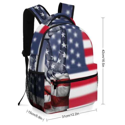 yanfind Children's Backpack Freedom Administration Fingers States Flag Stripes State National Peace United Pride Preschool Nursery Travel Bag