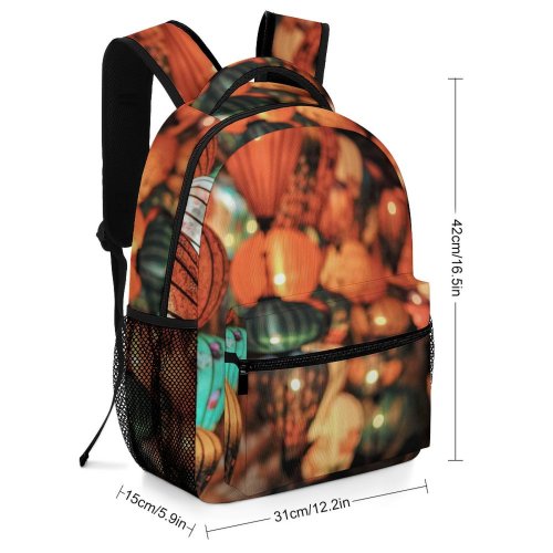 yanfind Children's Backpack Festival Dark Design Depth Colorful Field Light Chinese Lantern Art Year Preschool Nursery Travel Bag