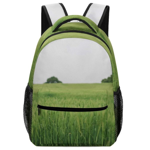 yanfind Children's Backpack Field Outdoors Grassland Vegetation Plant Grass Countryside Paddy Land Tree England Rural Preschool Nursery Travel Bag