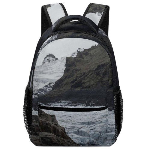 yanfind Children's Backpack Landscape Thinking Iceland Country Pictures Outdoors Grey Snow  Listen Preschool Nursery Travel Bag