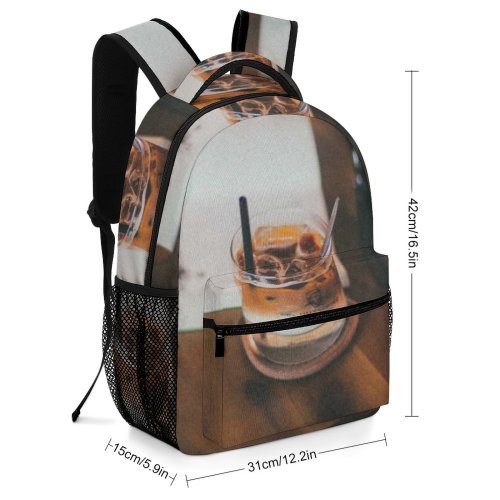 yanfind Children's Backpack Glasses Tasty Camera Technology Beverage Table Iced Coffee Cup Preschool Nursery Travel Bag