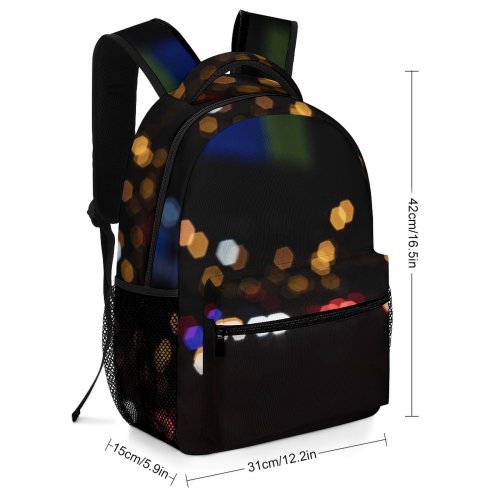 yanfind Children's Backpack  Lighting  Abstract Kyiv Night Domain Hexagon M Light Public Preschool Nursery Travel Bag
