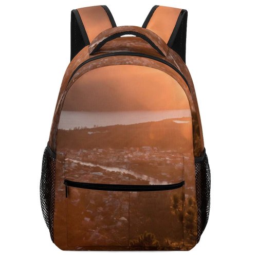 yanfind Children's Backpack Backlit Golden Fog Clouds Sunset Landscape Sunglare Hike Travel Light Beach Mist Preschool Nursery Travel Bag